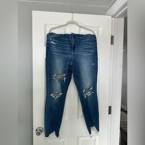 American Eagle Outfitters Ripped Blue Skinny Jeans